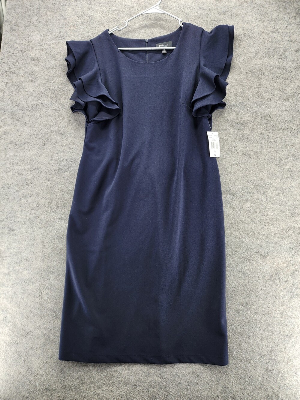 RN Studio Dress Womens 14 Short Sleeve Blue Long